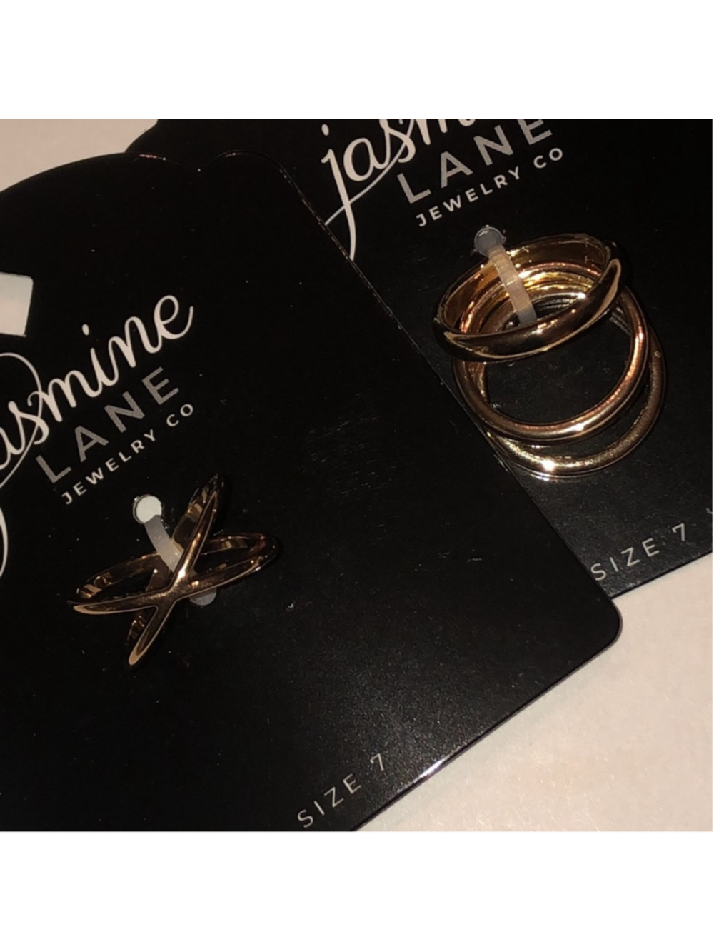 Jasmine Lane Size 7 Gold Tone Ring Set